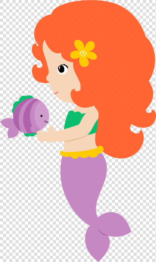 Seashells Clipart Little Mermaid   Simple Cute Mermaid Cartoon  HD Png DownloadTransparent PNG