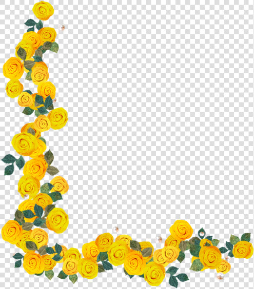  sticker  remixit  border  yellow  flowers  aesthetic   Yellow Flower Border Png  Transparent PngTransparent PNG