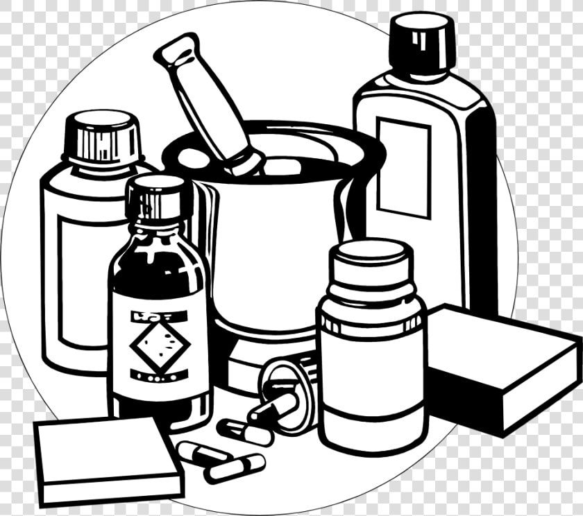 Medicine Bottle Drawing At Getdrawings   Medicine Black And White  HD Png DownloadTransparent PNG