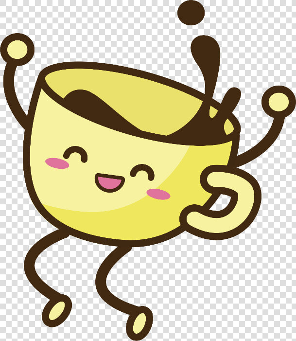  kawaii  coffee  cup  happy  ftestickers   Coffee Cartoon  HD Png DownloadTransparent PNG