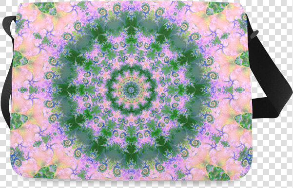 Rose Pink Green Explosion Of Flowers Mandala Messenger   Messenger Bag  HD Png DownloadTransparent PNG