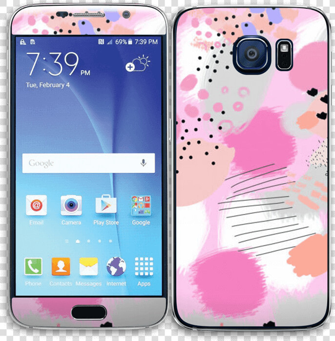 Abstract Pink Skin Galaxy S6   Samsung S6 G920a Unlocked Black Amazon  HD Png DownloadTransparent PNG