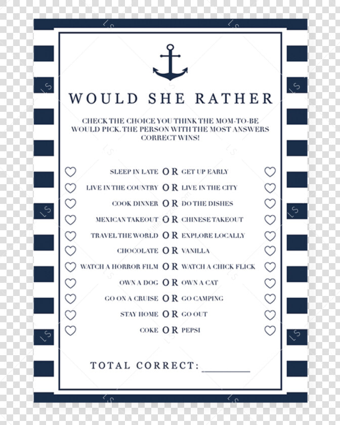 Transparent Would You Rather Png   Mom Or Dad Quiz Baby Shower  Png DownloadTransparent PNG