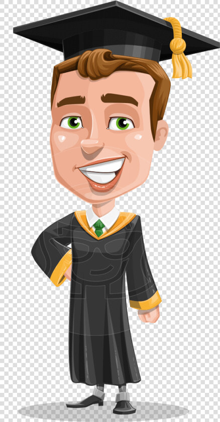 Male College Graduate Cartoon Vector Character Aka   Graduation Cap On Girl Cartoon  HD Png DownloadTransparent PNG