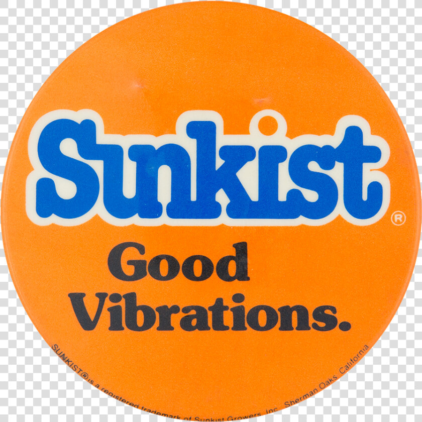 Sunkist Good Vibrations Advertising Button Museum   Old Sunkist Soda Logo  HD Png DownloadTransparent PNG