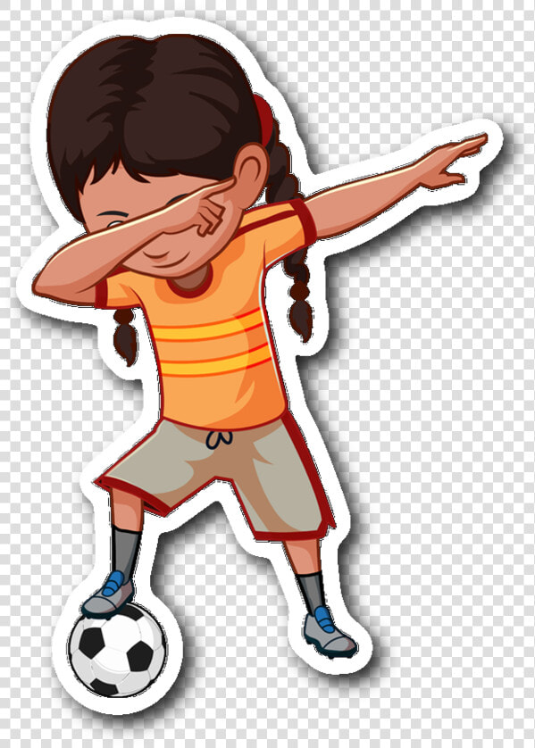 Soccer Dabbing Girl Sticker For Car Bumper  Soccer   Clip Art  HD Png DownloadTransparent PNG