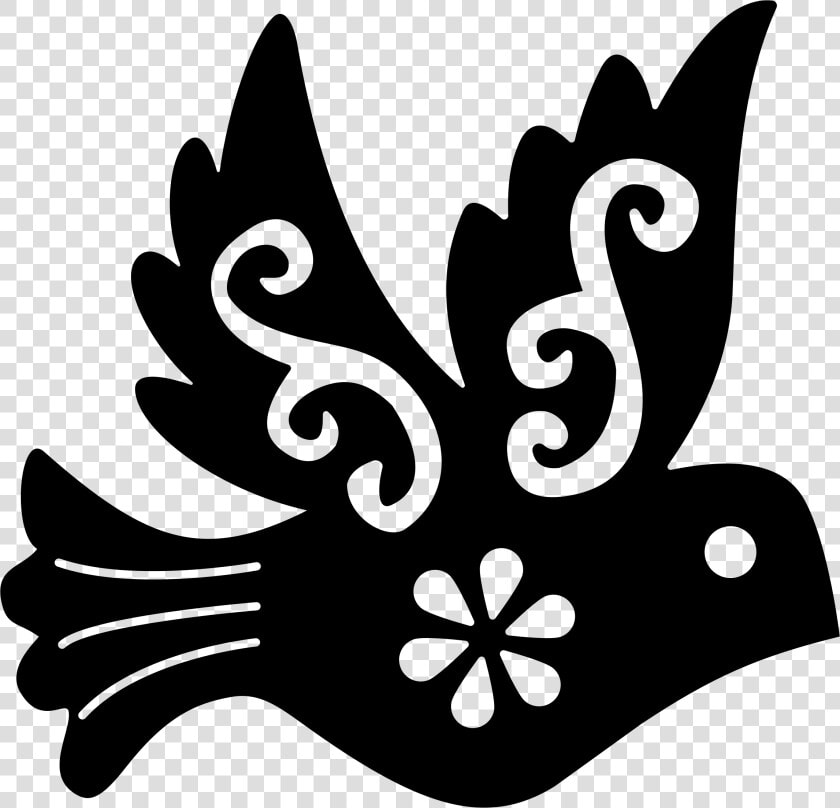 Ornamental Bird Silhouette Clip Arts   Silhouette Bird Clipart Black And White  HD Png DownloadTransparent PNG