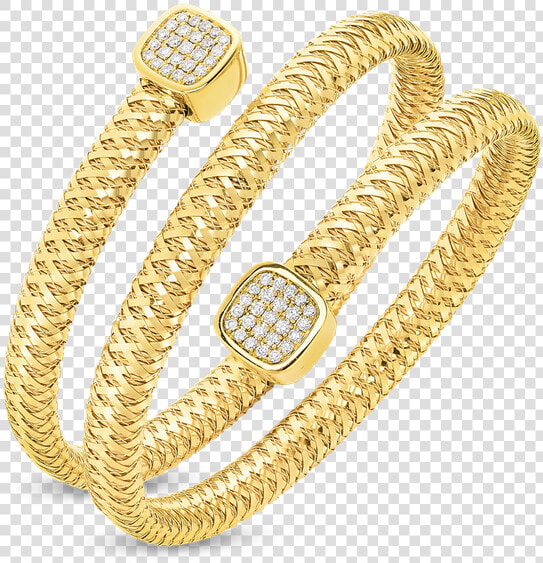 Roberto Coin Flexible Triple Wrap Bangle With Diamonds   Body Jewelry  HD Png DownloadTransparent PNG