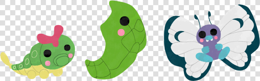 Pokemon 010 011 012 Caterpie  Metapod  Butterfree   Cartoon  HD Png DownloadTransparent PNG