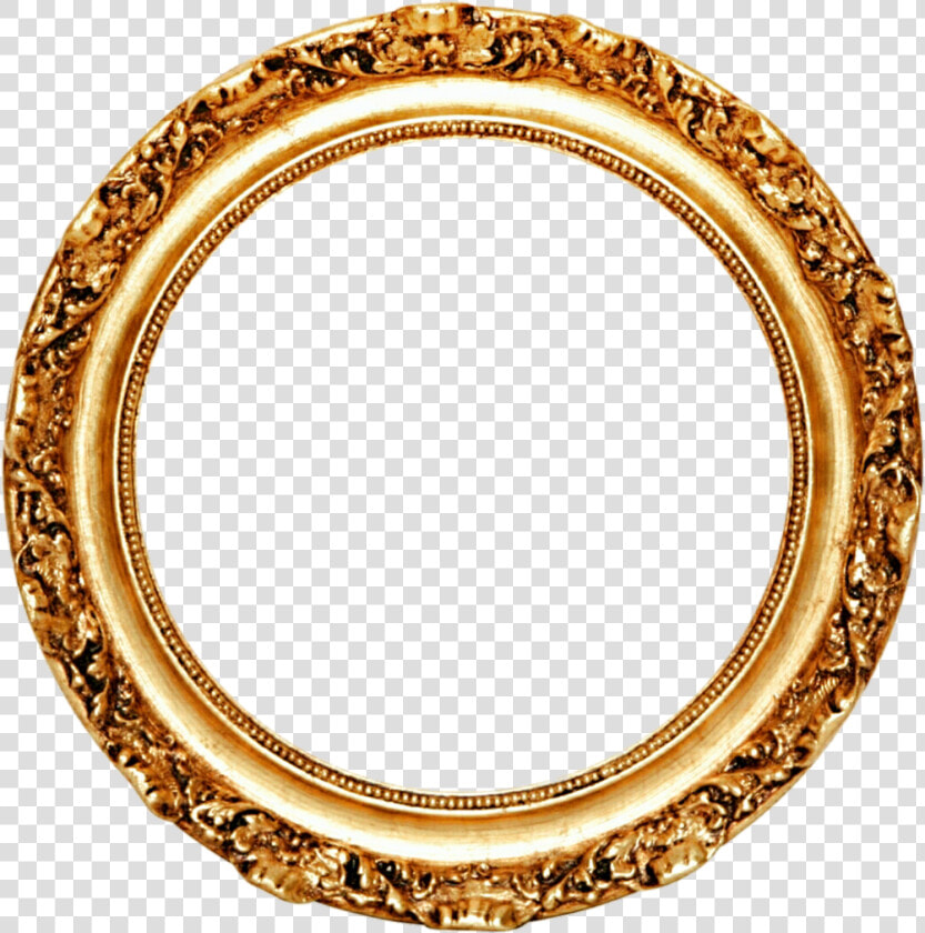 Picture Frame Mirror Circle Gold Leaf   Round Golden Frame Png  Transparent PngTransparent PNG