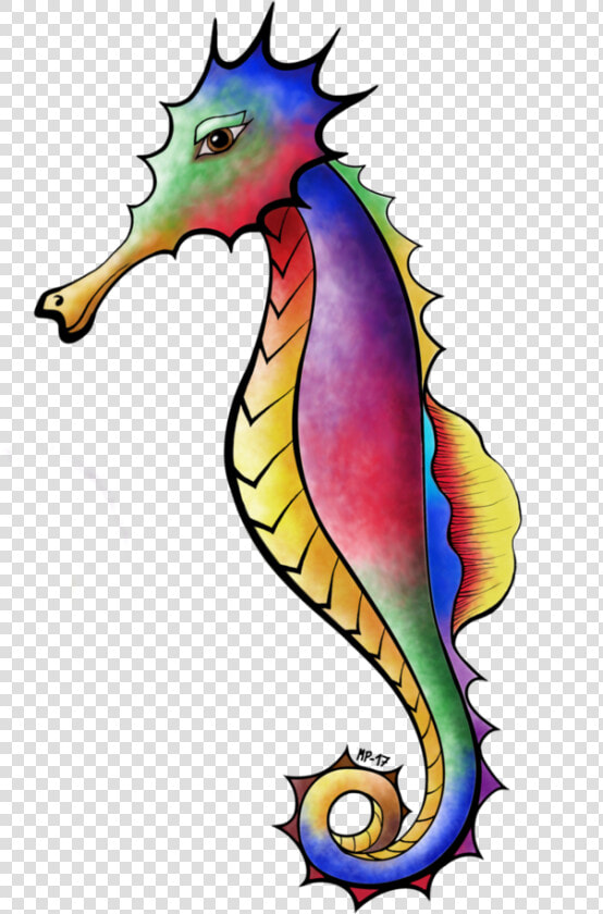 Seahorse Drawing Colorful   Colorful Seahorse Drawing  HD Png DownloadTransparent PNG