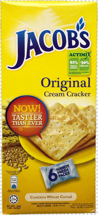 Jacob S Original Cream Cracker 8x30g Title Jacob   Jacobs Original Cream Crackers  HD Png DownloadTransparent PNG