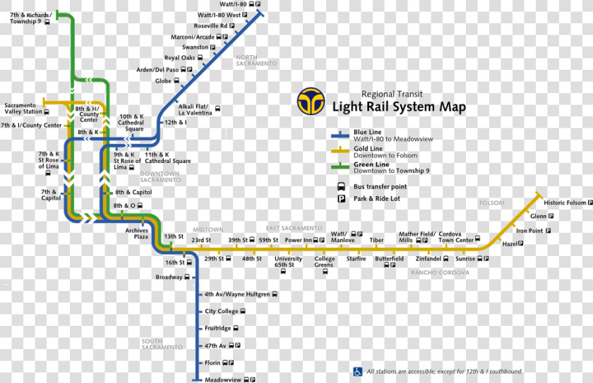 Sacramento Rt Light Rail Map   Sacramento Rt Light Rail  HD Png DownloadTransparent PNG