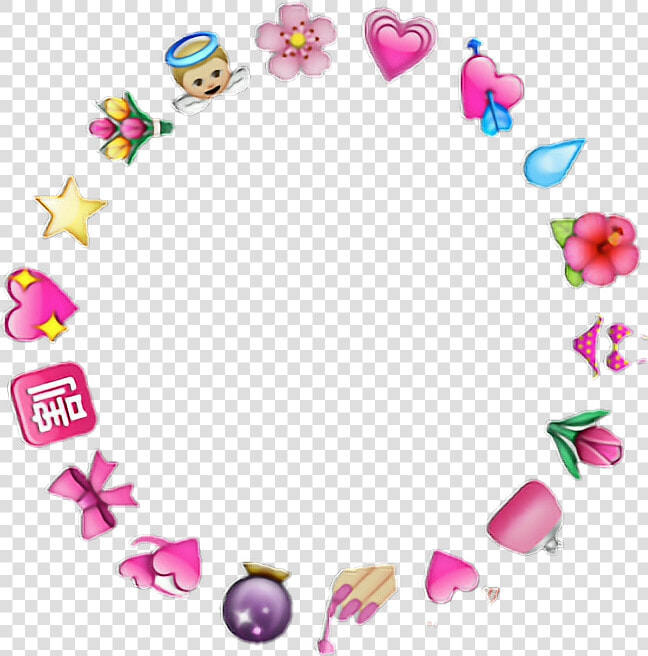 Clip Art Molduras Tumblr   Heart Emoji Circle Png  Transparent PngTransparent PNG