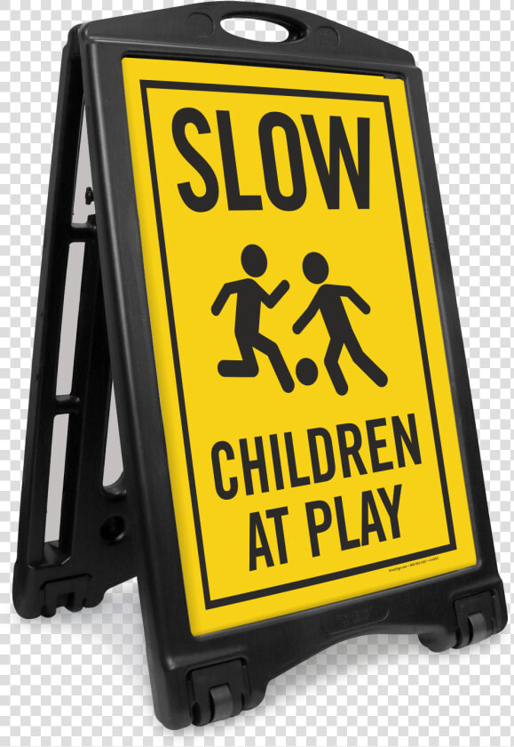 Children Playing Football Sidewalk Sign Kit   No Parking Sign Portable  HD Png DownloadTransparent PNG