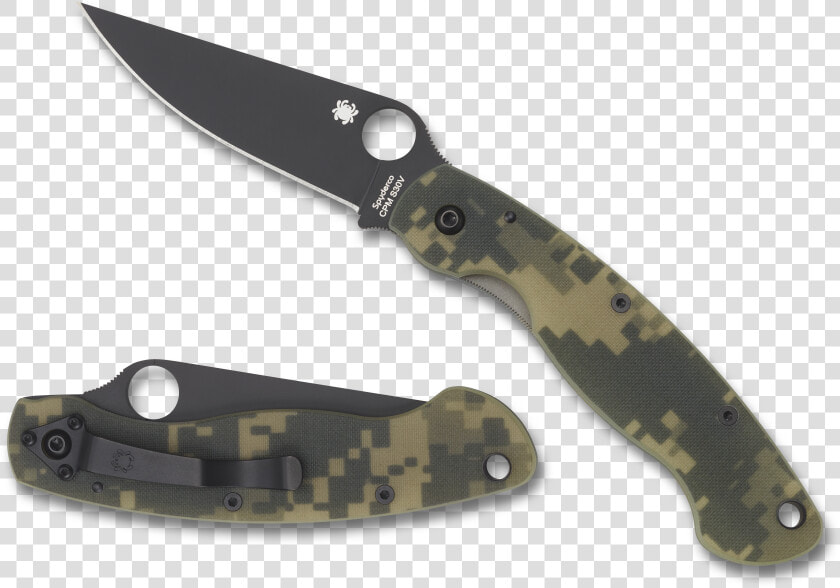 Spyderco Military Camo Black Blade  HD Png DownloadTransparent PNG