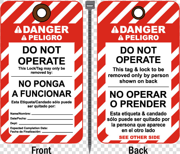 Bilingual Danger Do Not Operate Tag   Lock Out Tag Out Tag  HD Png DownloadTransparent PNG