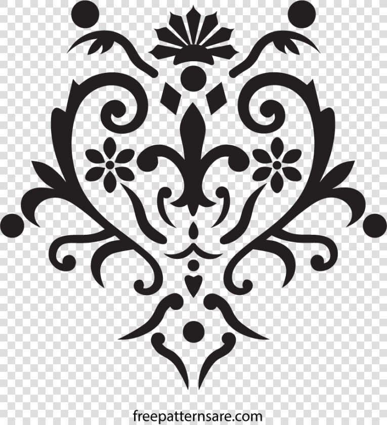 Damask Stencil Pattern   Wall Stencil Vector  HD Png DownloadTransparent PNG