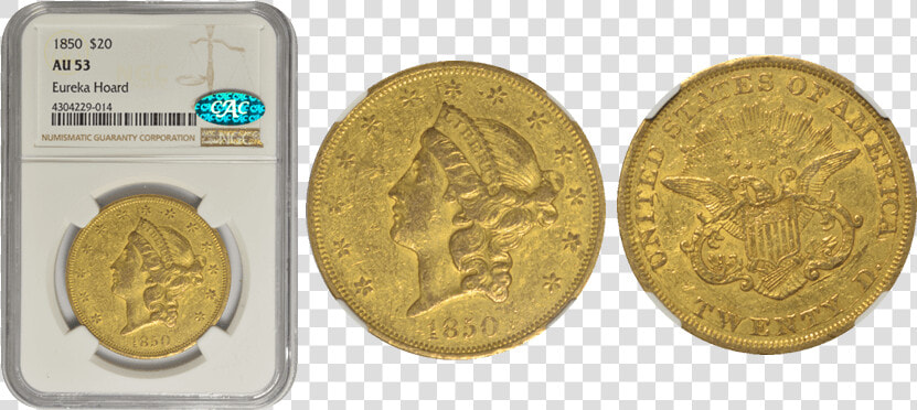 Stunning New “eureka Hoard” Of 1850 Type i Double Eagles   Coin  HD Png DownloadTransparent PNG