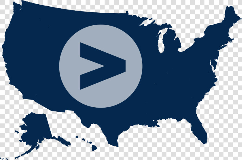 Greater Than Symbol On Navy Blue Map Of The U   Ellsworth On A Map  HD Png DownloadTransparent PNG