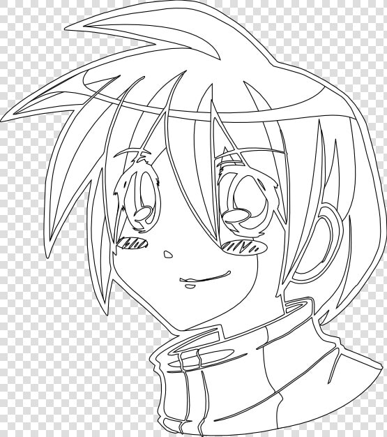 El Sato Manga Kid Head Black White Line Art 555px   Cartoon  HD Png DownloadTransparent PNG