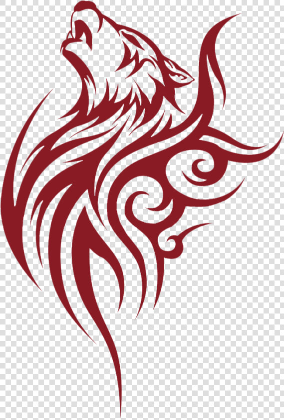 Tribal Wolf And Heart   Tribal Tattoo Clip Art  HD Png DownloadTransparent PNG