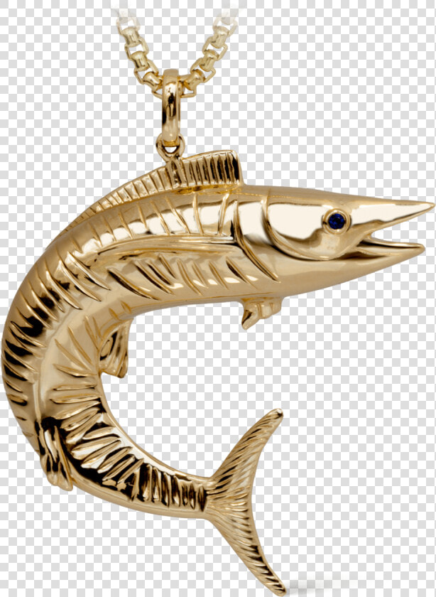 Wahoo Yellow Gold Fish Fisherman Necklace   Fish Gold Pendant  HD Png DownloadTransparent PNG