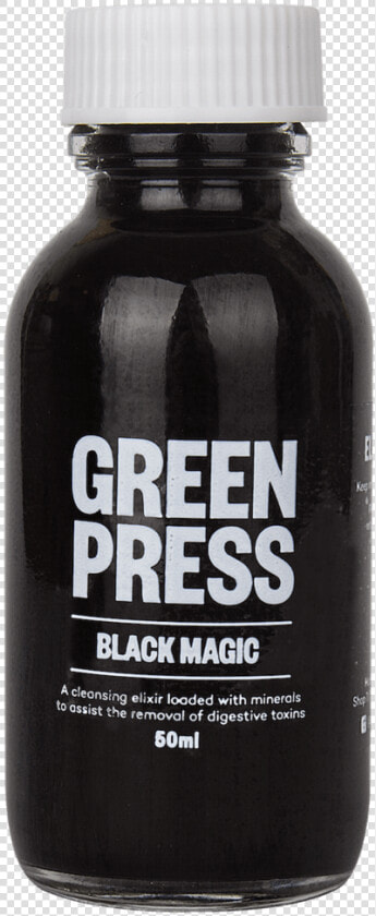 Green Press Black Magic Activated Charcoal   Bottle  HD Png DownloadTransparent PNG