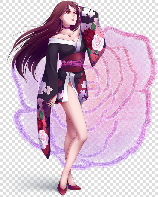 Anime Kimono Girl   Illustration  HD Png DownloadTransparent PNG