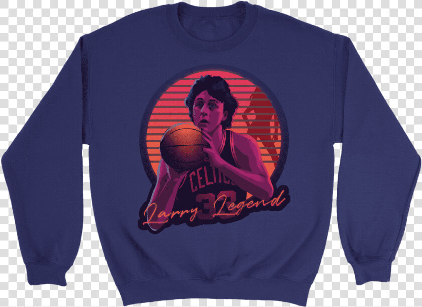 Crewneck Sweatshirt   Purple   S Retro Larry Bird Sweatshirt   Crew Neck  HD Png DownloadTransparent PNG