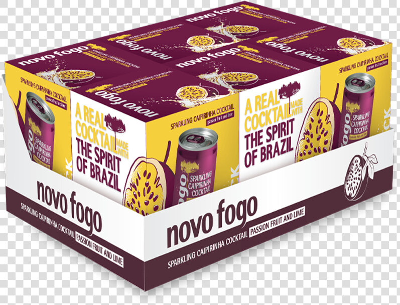 Novo Fogo Sparkling Caipirinha Passion Fruit 24 Pack   Chocolate  HD Png DownloadTransparent PNG