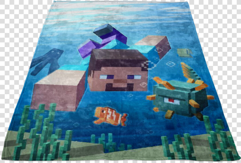 Minecraft Aquatic Fleece Blanket In Blue Color Casual   Painting  HD Png DownloadTransparent PNG