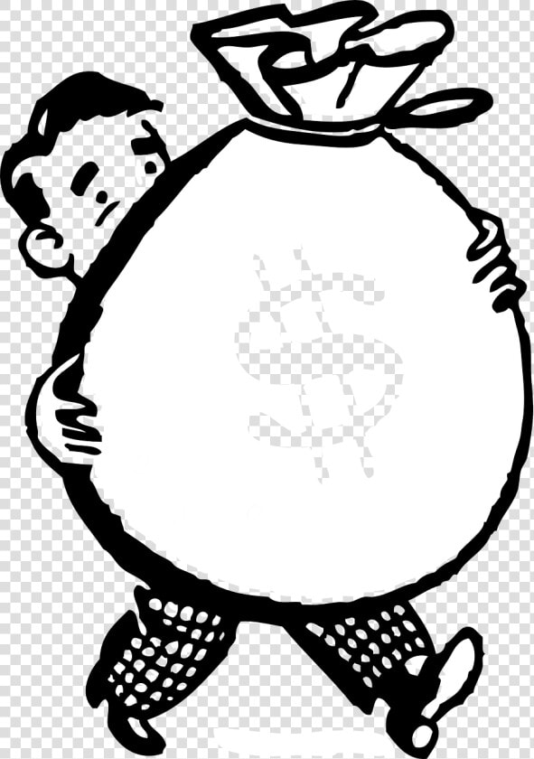 Man Carrying Money Bag  HD Png DownloadTransparent PNG