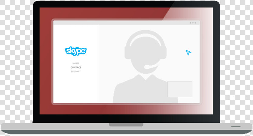 Icon Of Laptop Showing Skype And An Interpreter Wearing   Skype  HD Png DownloadTransparent PNG