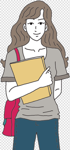 College Girl   Girl Going To College Cartoon  HD Png DownloadTransparent PNG