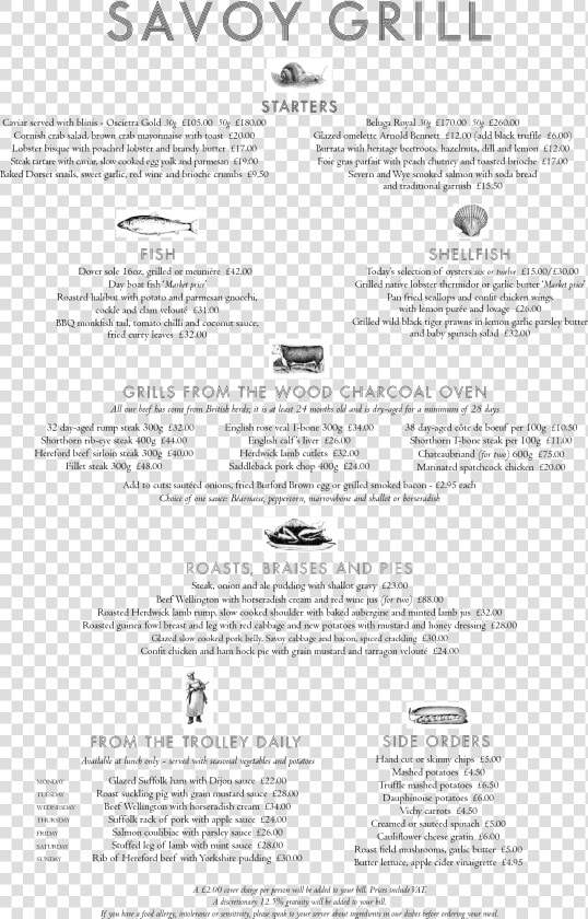 The Savoy French Cuisine Savoy Grill Restaurant Menu   Savoy Grill Gordon Ramsay Menu  HD Png DownloadTransparent PNG