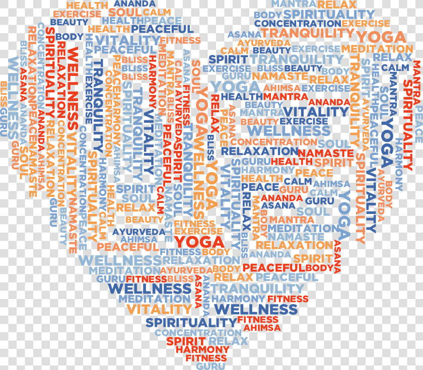 Yoga Love Word Cloud Clip Arts   Healthy Body Healthy Mind Happy Life  HD Png DownloadTransparent PNG