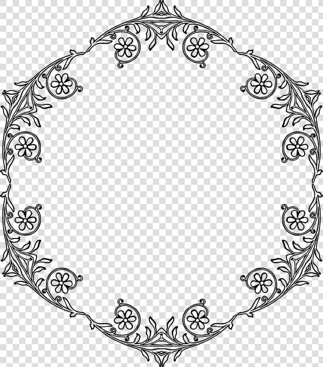 Transparent Flowers Vintage Vector Png   Floral Frame Borders Vector Black And White  Png DownloadTransparent PNG