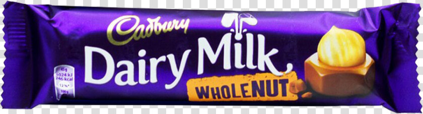 Cadbury Dairy Milk Chocolate Whole Nut 45 Gm   Cadbury Dairy Milk  HD Png DownloadTransparent PNG