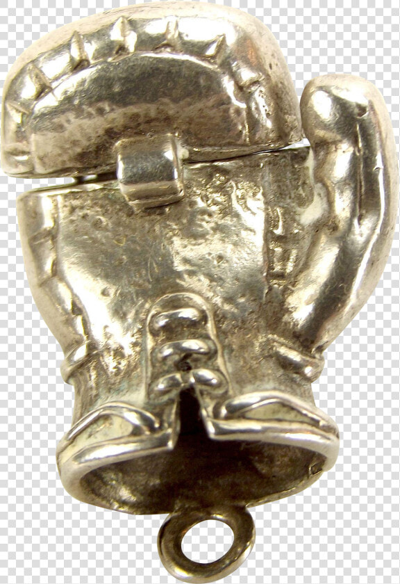 Vintage Silver Charm Boxing Glove Opens 2 Boxers In   Antique  HD Png DownloadTransparent PNG