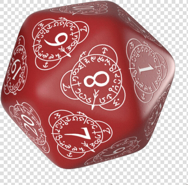 Polyhedral Dice Spindown D20 Level Counter Red   White   Throne Of Eldraine D20  HD Png DownloadTransparent PNG