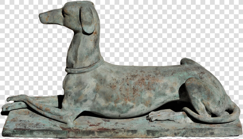 Elegant Cast And Patinated Garden Hound Or Whippet   Statue  HD Png DownloadTransparent PNG