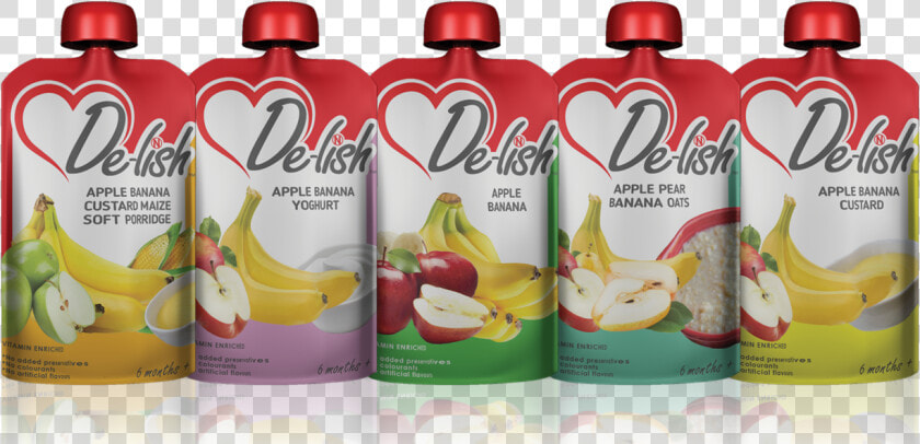 Baobab Nutritional Brands Launch Baby Food Range  De lish   Delish Apple Banana Pouch  HD Png DownloadTransparent PNG