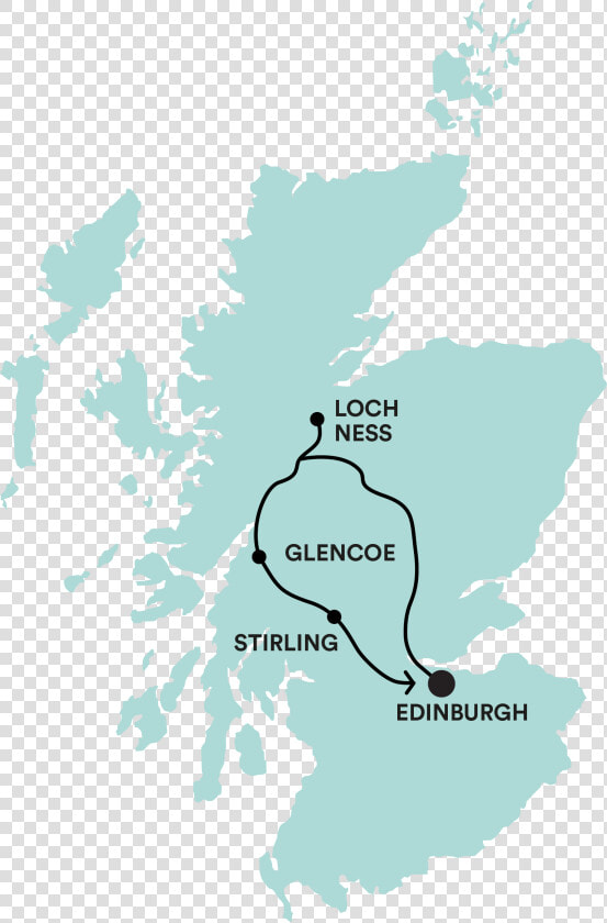 Loch Ness Hunter Tour Map   Scotland Road Trip 5 Days  HD Png DownloadTransparent PNG