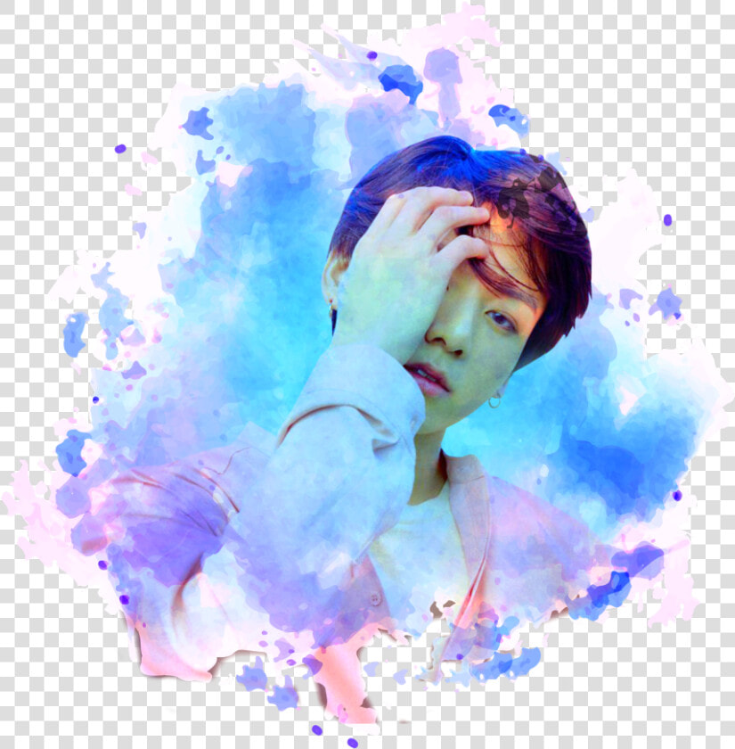 Bts Bangtanboys Btsjungkook Jungkook Kpop Sticker   Blue Splash Paint Png  Transparent PngTransparent PNG