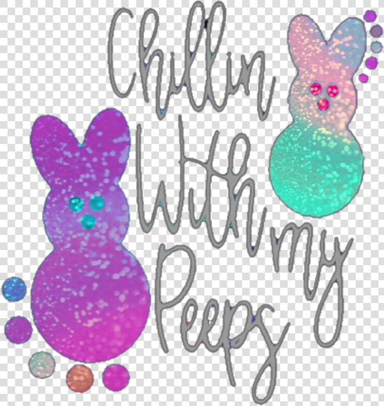  pastel  peeps  chillin  easter  candy  glitter  bunnies   Cartoon  HD Png DownloadTransparent PNG