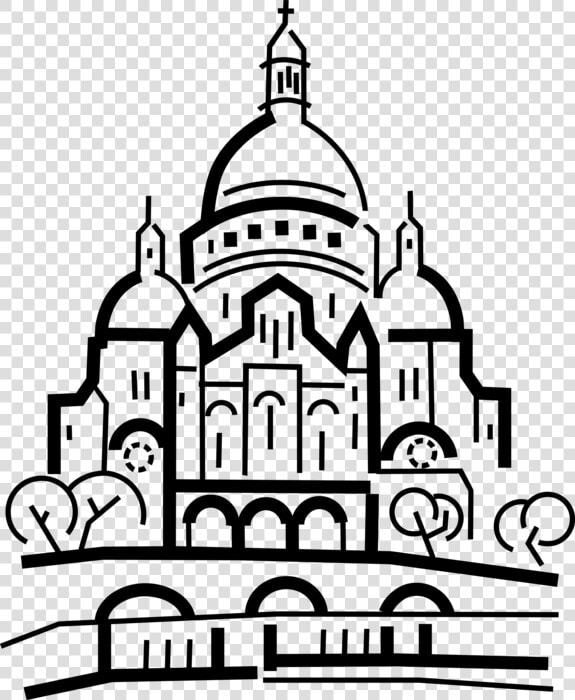 Vector Illustration Of Montmatre Sacré cœur Basilica   Sacre Coeur Line Drawing  HD Png DownloadTransparent PNG