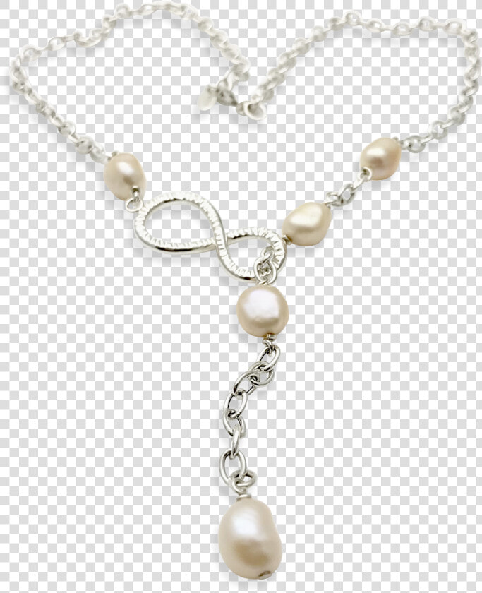 Pink Spring Lariat Necklace With Infinity Eight Pendant   Pearl  HD Png DownloadTransparent PNG