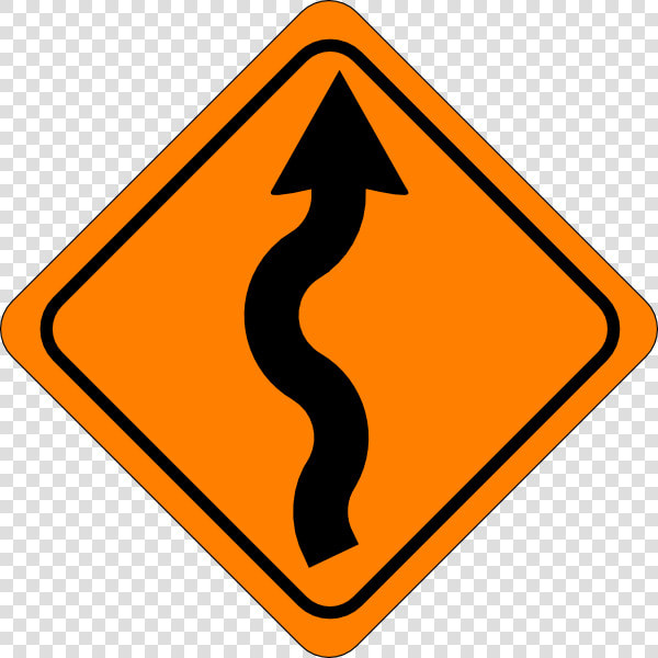 Curvy Road Sign Clip Art At Clker   Orange Sign  HD Png DownloadTransparent PNG