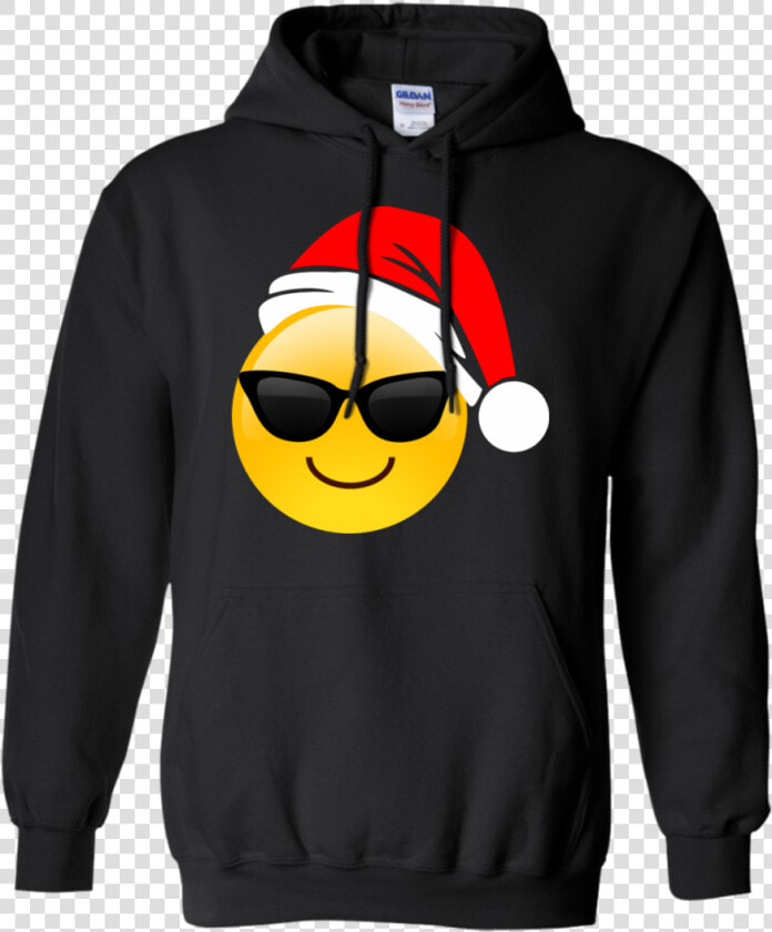 Emoji Christmas Shirt Cool Sunglasses Santa Hat Family   Hoodie  HD Png DownloadTransparent PNG